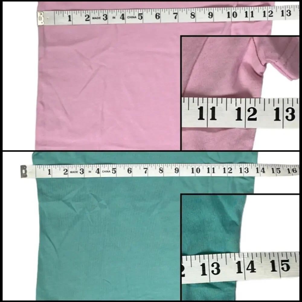 LAT Girls Fine Jersey T-Shirt Top Short Sleeve Crew Large Pink Green Bundle of 2